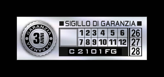 Sigilli adesivi antimanomissione VOID (effetto specchio) 38,1x12,7 mm