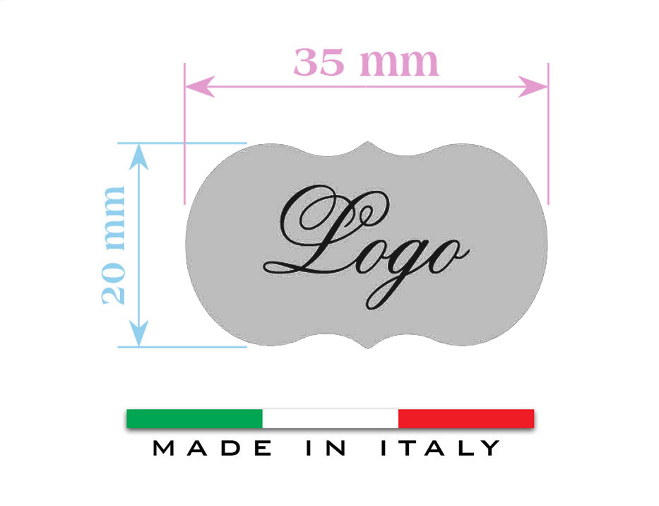 Etichette adesive in carta satinata oro o argento 35 x 20 mm