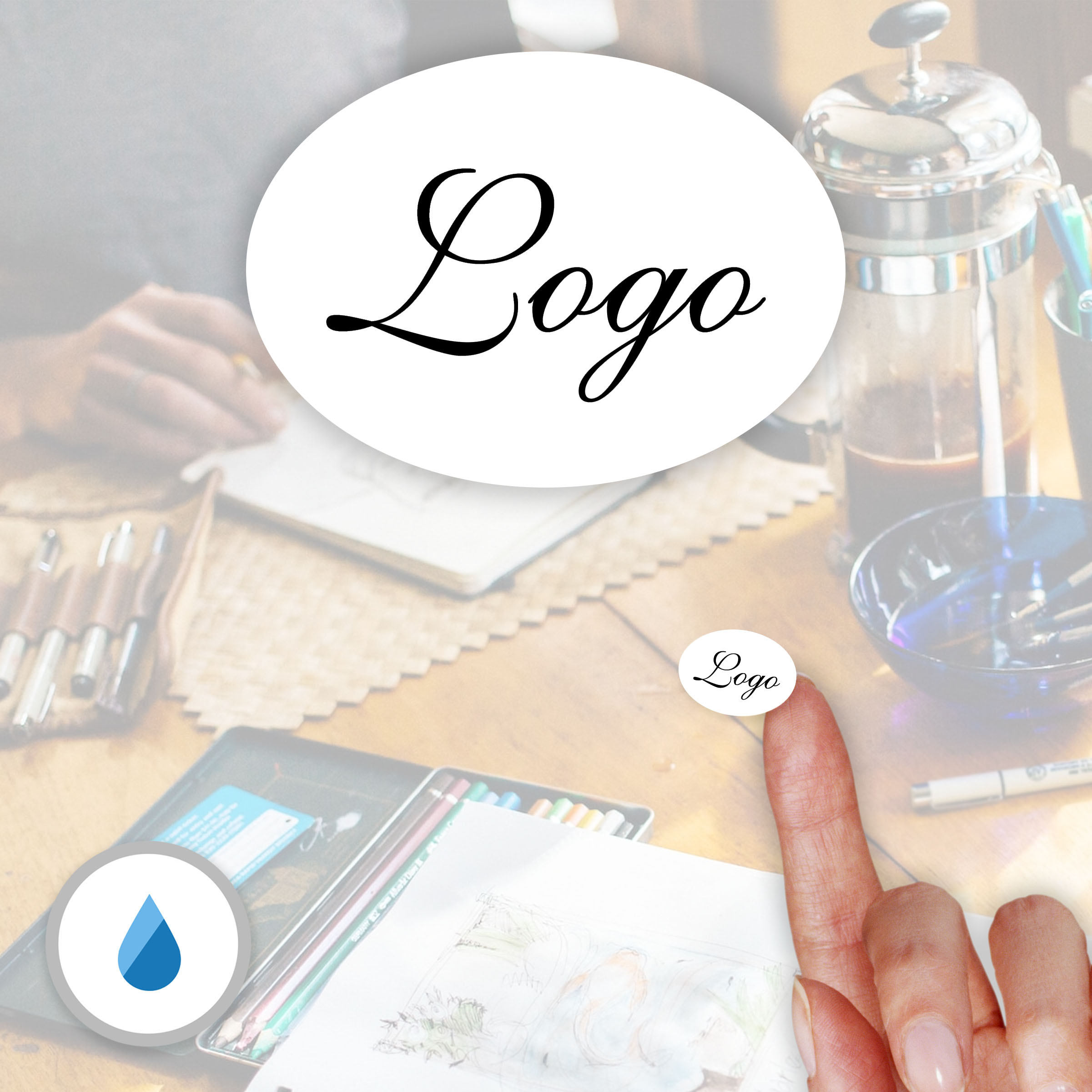 Etichette adesive in poliestere impermeabile 22x16 mm (Ovali)