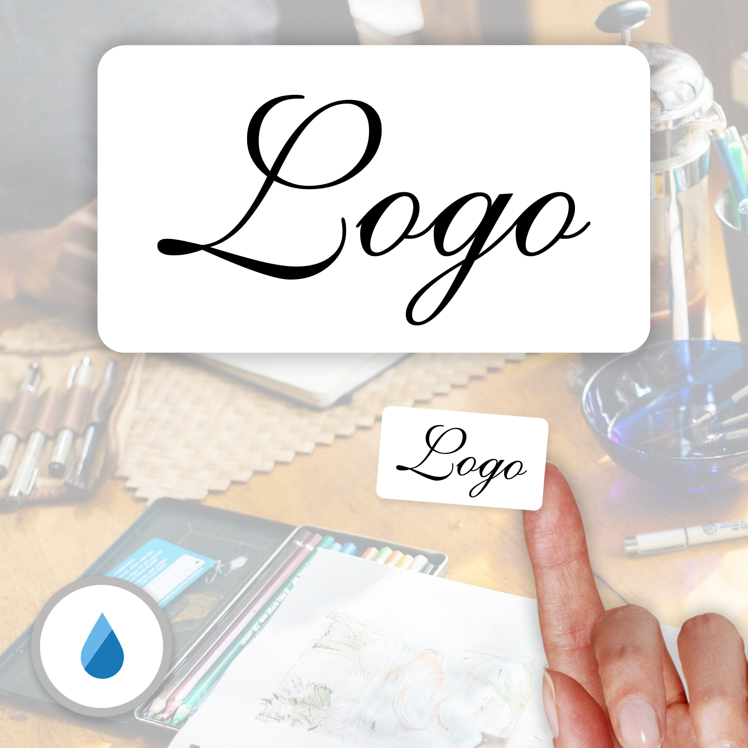 Etichette adesive in poliestere impermeabile 45x25 mm