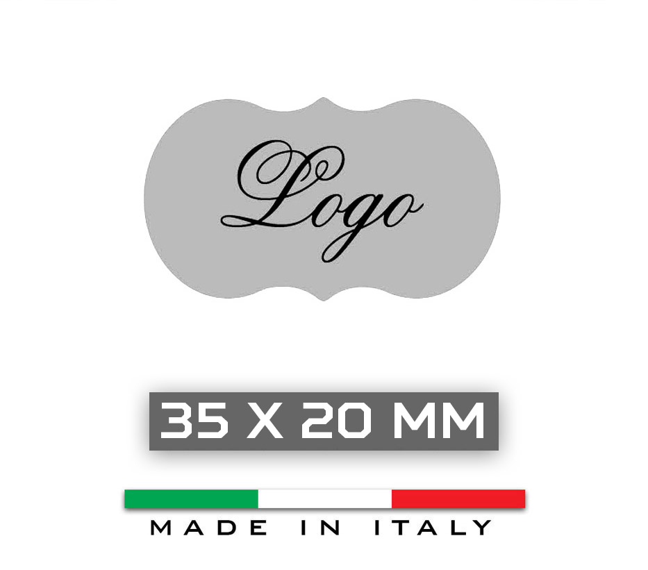 Etichette adesive in carta satinata oro o argento 35 x 20 mm