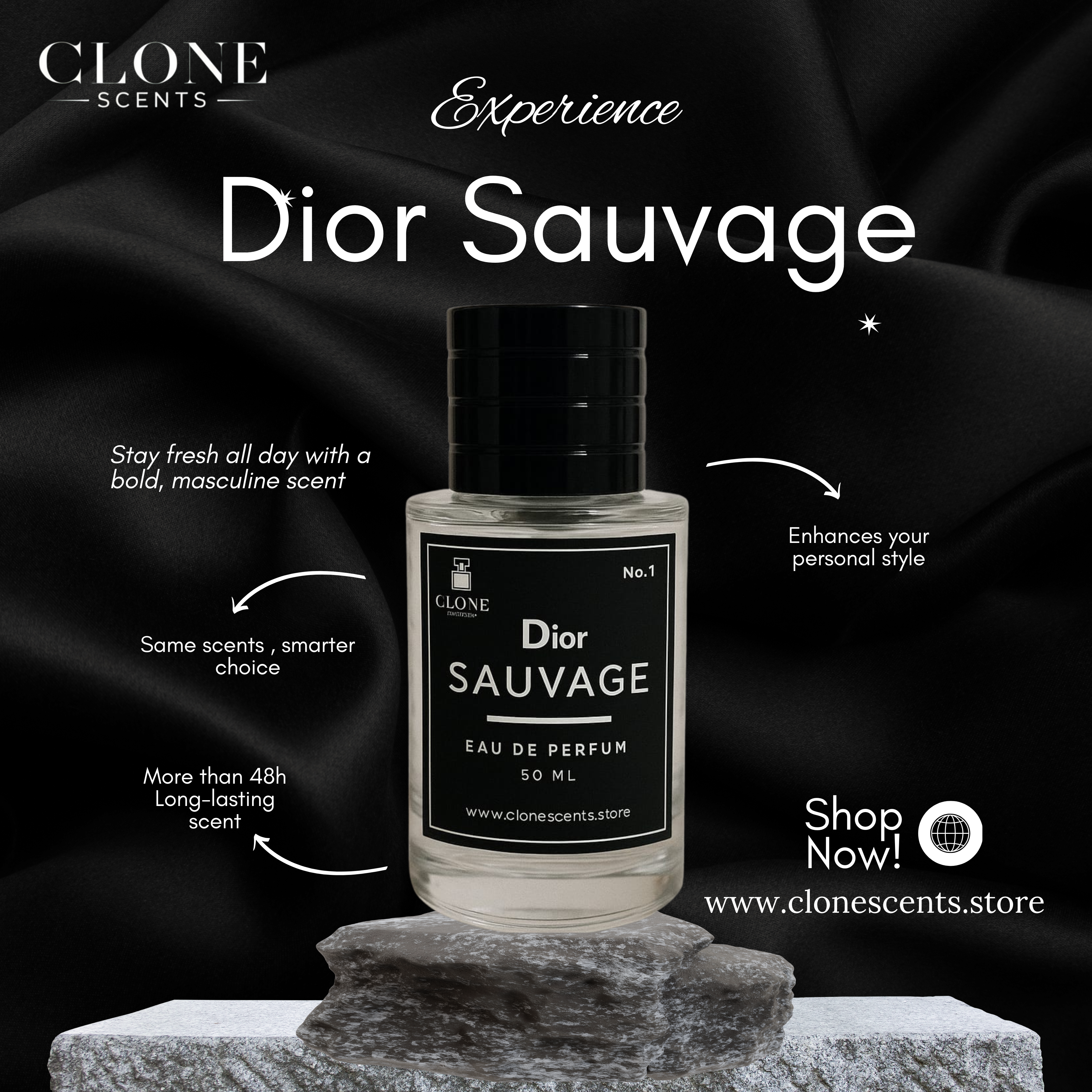 Dior Sauvage Eau de Parfum – 50ML (Clone Scents)