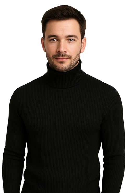 Men’s Highneck Pullover Sweater – Stylish Winter Wear, Soft Cotton Knit, Casual & Office Use