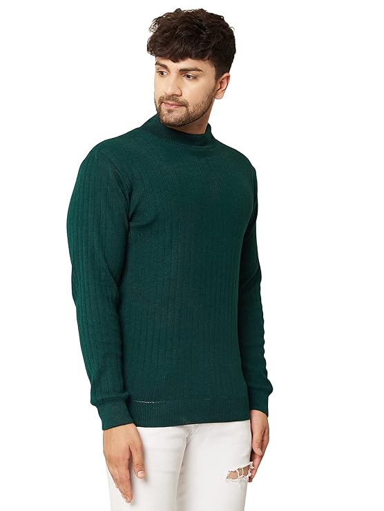 Kvetoo Men High Neck Full Sleeve Winter Woolen Sweater