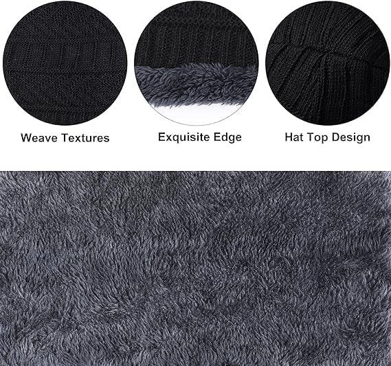 Fitness Mantra® Beanie Cap & Muffler for Men & Women| Beanie Cap| Woolen Topaa| Winter Cap| Head & Neck Warmer| Black Color| 1 Set|