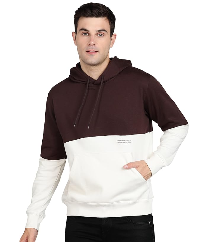 Alan Jones Clothing Men's Colorblocked Cotton Hoodies Sweatshirt