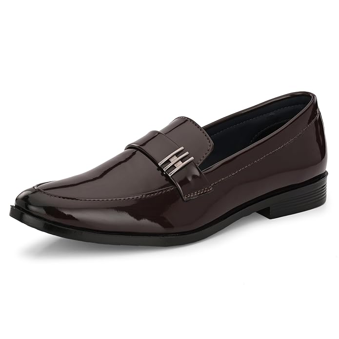 Centrino Formal Shoes for Men | Slip-On Dress Shoes with Cushioned Insole | Comfortable & Stylish Non Lace-Up Design for Office (9705)