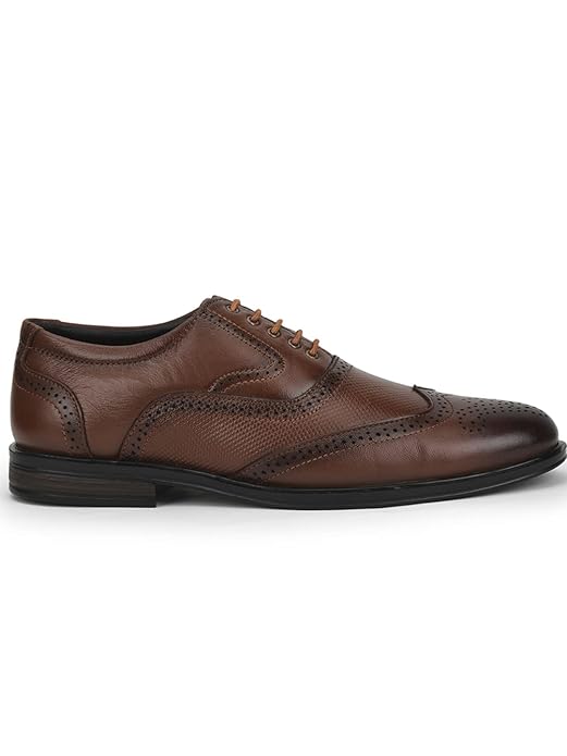 Liberty Fortune HOL-125E – Premium Leather Oxford Brogue Lacing Formal Shoes – Stylish, Cushioned & Non-Slip – Business, Wedding, Office Wear – Black, Brown, Tan – Shoes for Men Formal