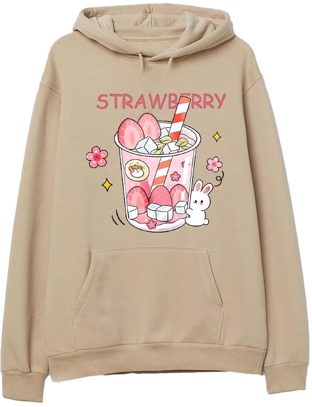 Beige Casual Hoodie