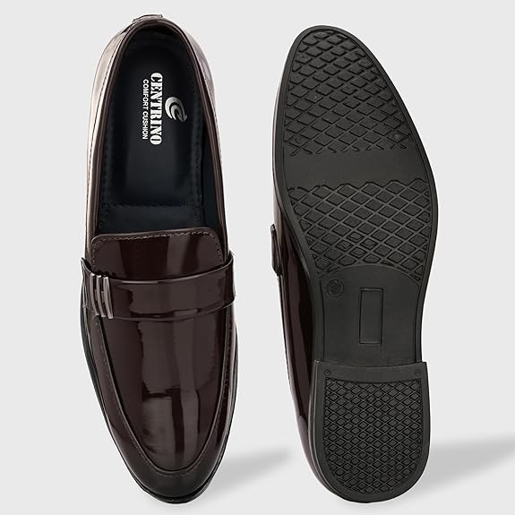 Centrino Formal Shoes for Men | Slip-On Dress Shoes with Cushioned Insole | Comfortable & Stylish Non Lace-Up Design for Office (9705)