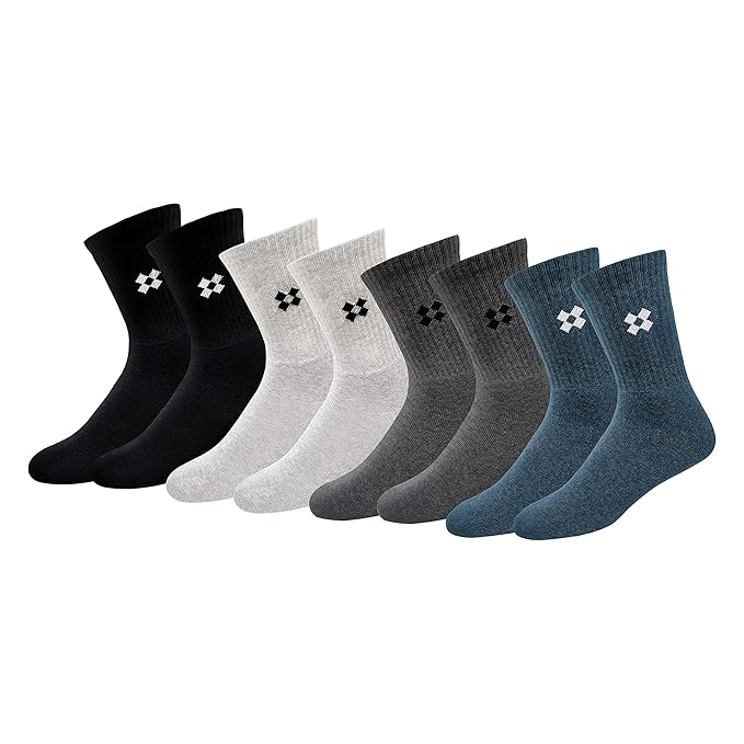 ARKYLE Winter Socks for Men Thick Terry Towel Cushion Socks, Free Size, Pack of 4