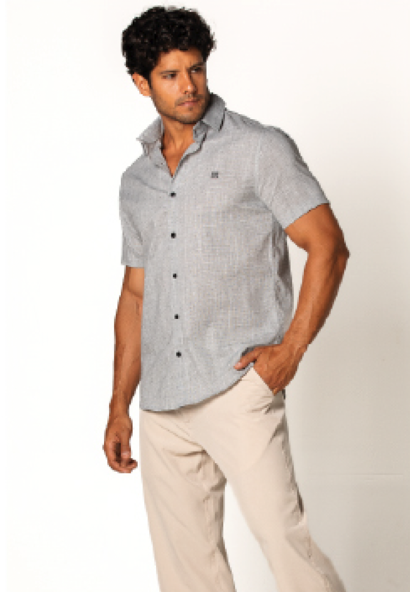 Camisa Masculina Social Cinza