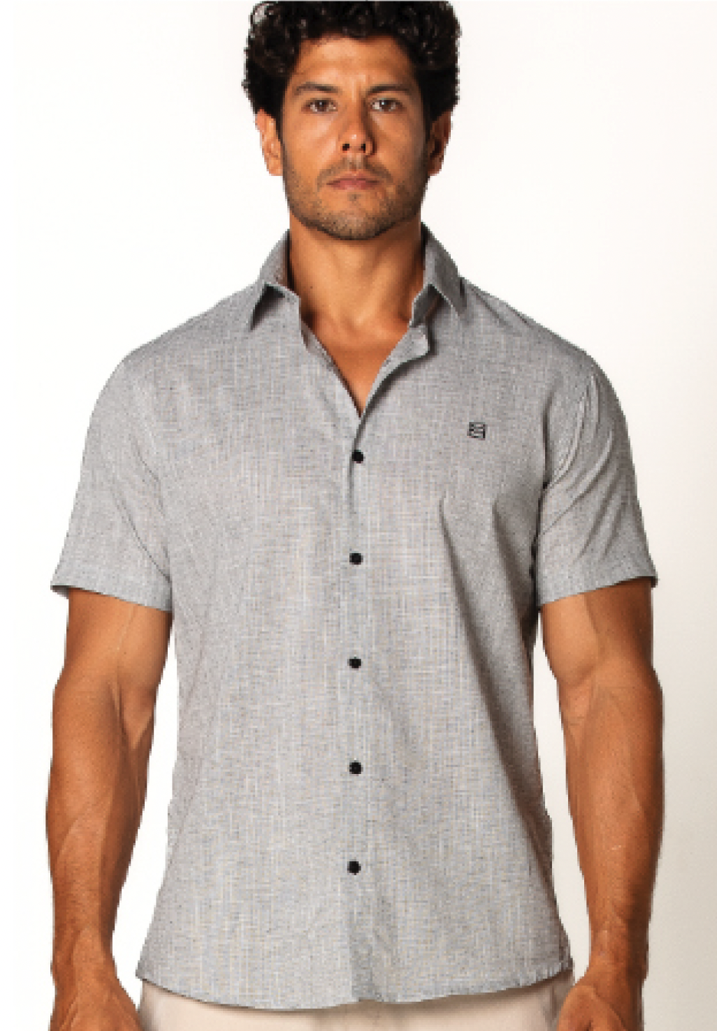 Camisa Masculina Social Cinza