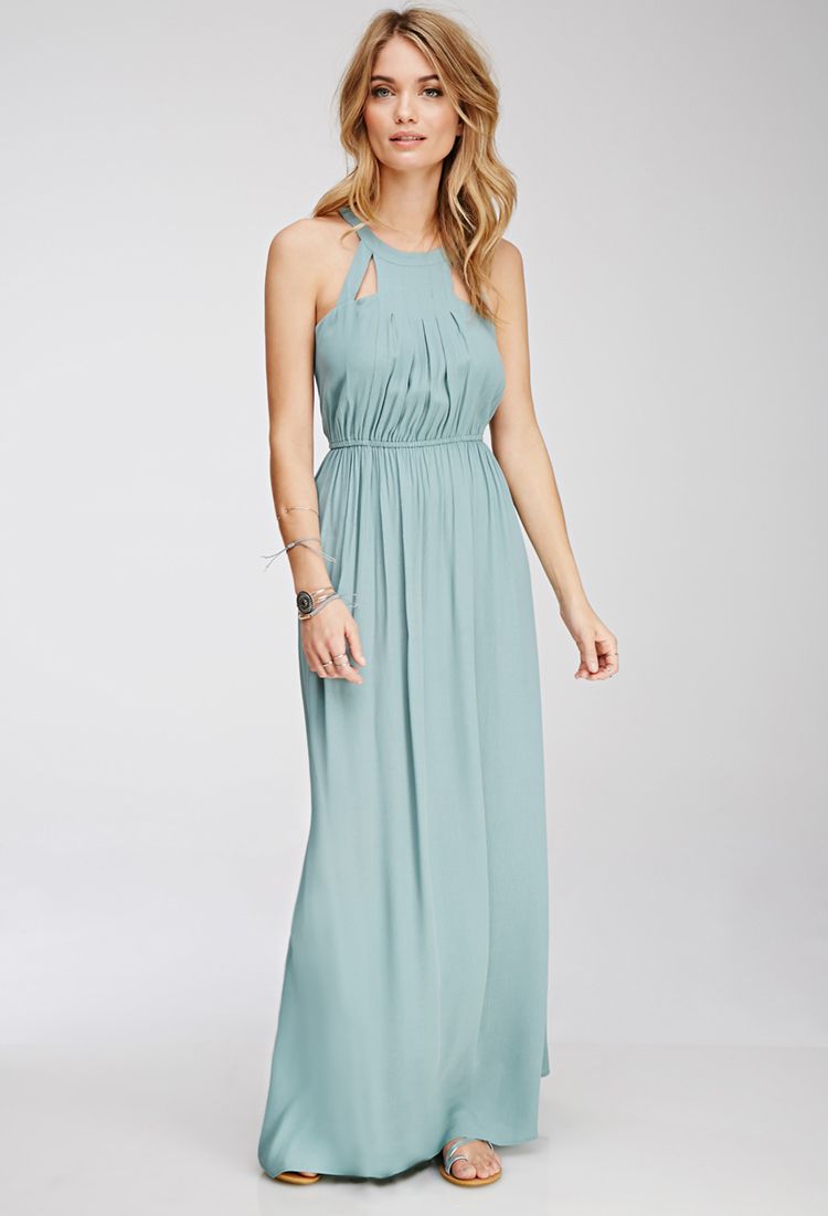 Light Blue Sleeveless Maxi Dress
