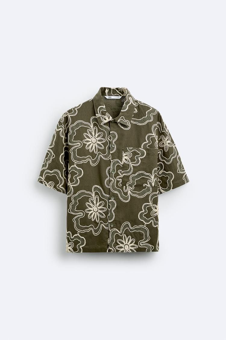 Green Floral Print Shirt