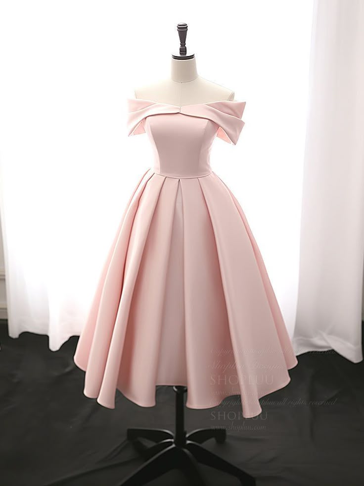 Elegant Off-Shoulder Pink Dress