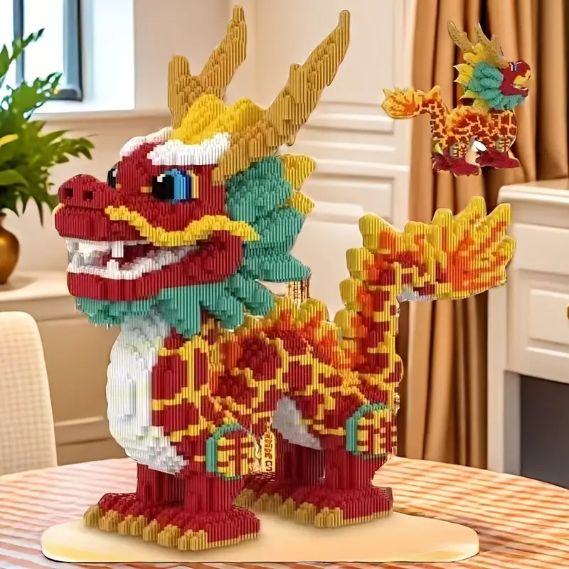 10229 ชิ้น ชุดสร้างรูปทรง 3 มิติของมังกรจีน