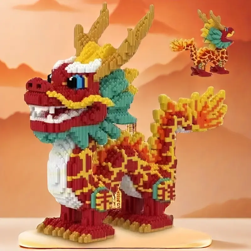 10229 ชิ้น ชุดสร้างรูปทรง 3 มิติของมังกรจีน