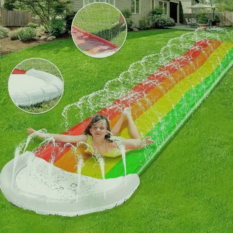 สไลด์น้ำยาวพิเศษสำหรับงานปาร์ตี้วันเกิดและสวนน้ำในฤดูร้อน ออกแบบมีระดับสีไล่ระดับที่ปลอดภัย ไม่มีสารพิษ เหมาะสำหรับเด็กและผู้ใหญ่ พร้อมโครงสร้างทนทาน