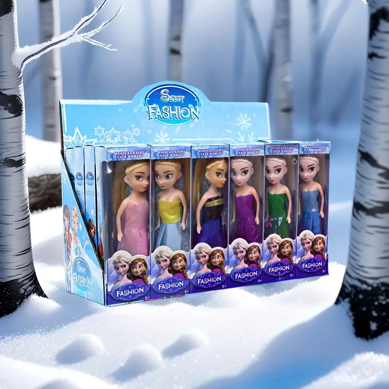 ชุดเจ้าหญิง 6 ชิ้น Disney Frozen ชุดเดรสสุดหรู สินค้าเสริม เหมาะสำหรับงานปาร์ตี้และของขวัญวันหยุด วันคริสต์มาสและปีใหม่