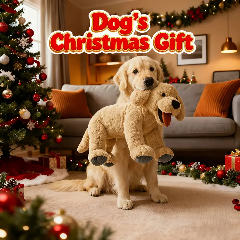 ตุ๊กตาหมาพลัชขนาดยักษ์ 40ซม./70ซม. สีทอง และลาบราดอร์ รีทรีฟเวอร์ 1 ชิ้น