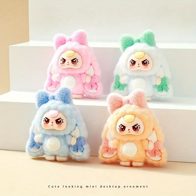 หมอนพลัช Angry Moe - ตาใหญ่และหูฟู, หมอนกระต่ายนุ่มสีพาสเทล (ชมพู, เขียว, น้ำเงิน, ม่วง)