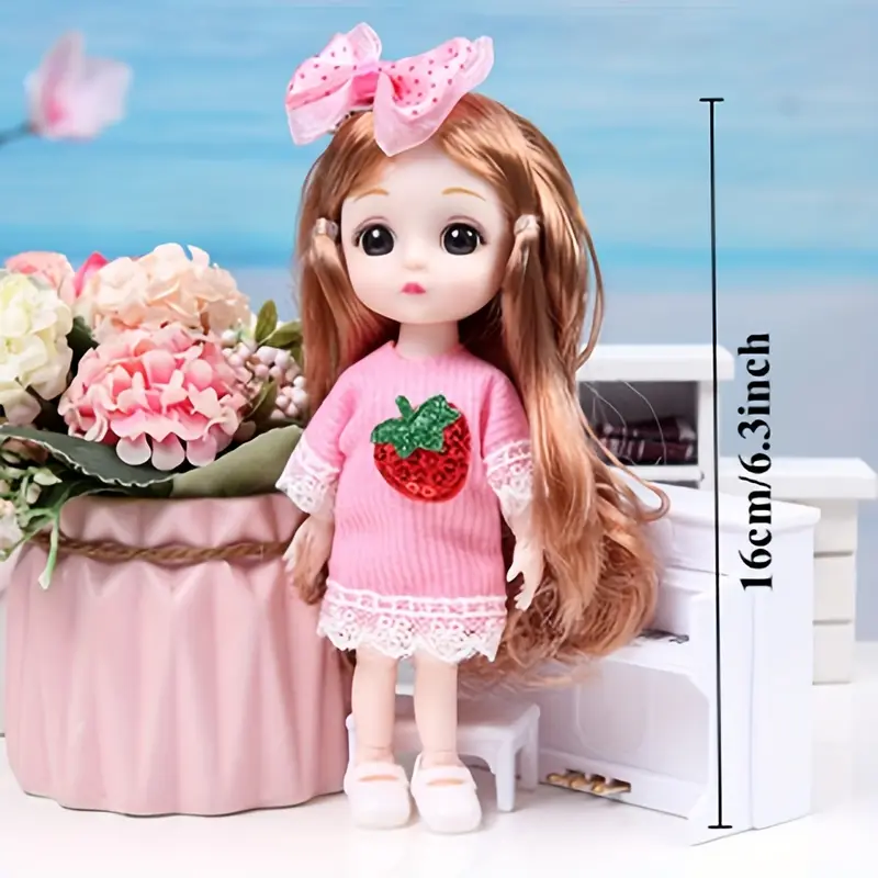 ตุ๊กตา BJD ขนาด 12.95 ซม. แบบหลายข้อต่อสมจริงสำหรับผู้หญิง