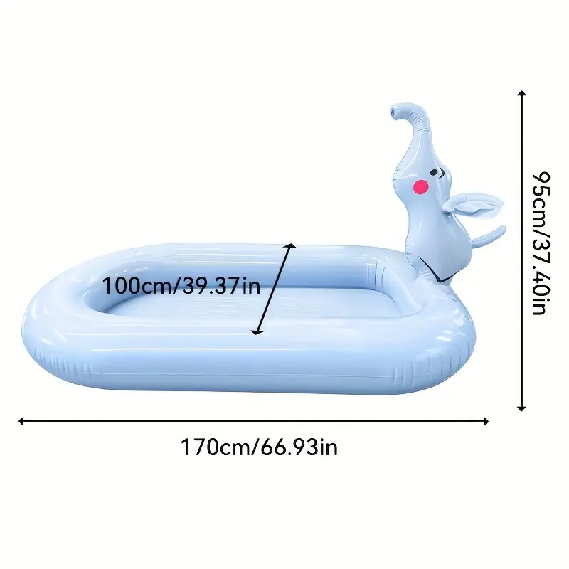 สระน้ำเล่นลมช้างน้อยใหม่ ทำจากวัสดุ PVC ทนทาน พับเก็บได้และพกพาสะดวก