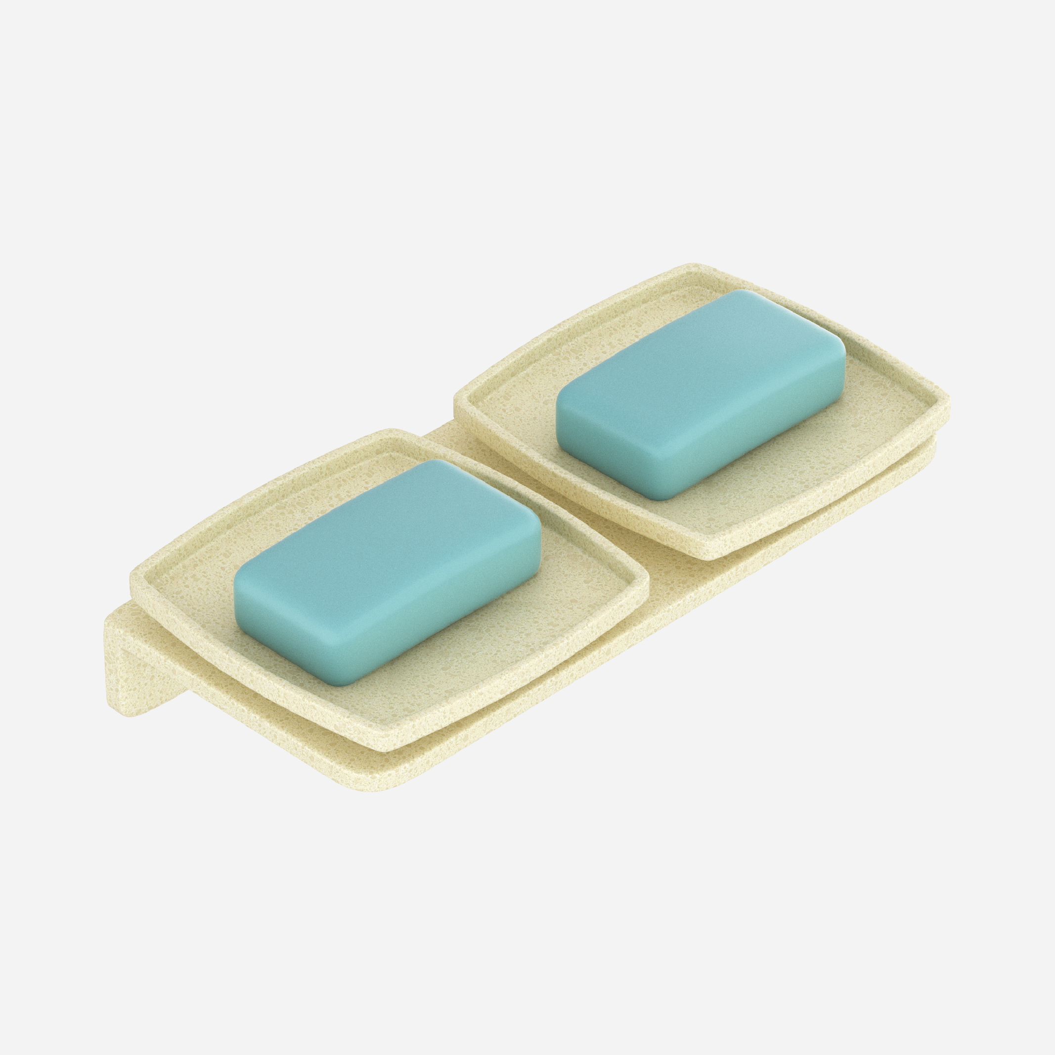 Double Large Square Soap Dish