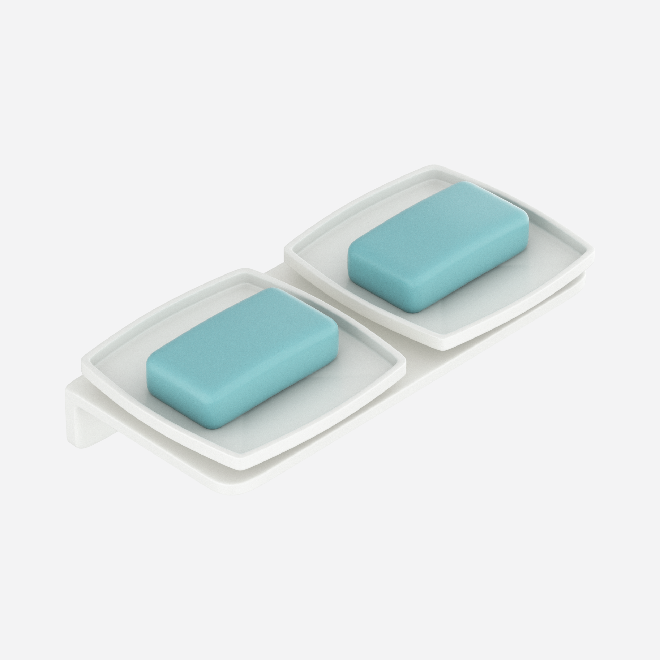 Double Large Square Soap Dish