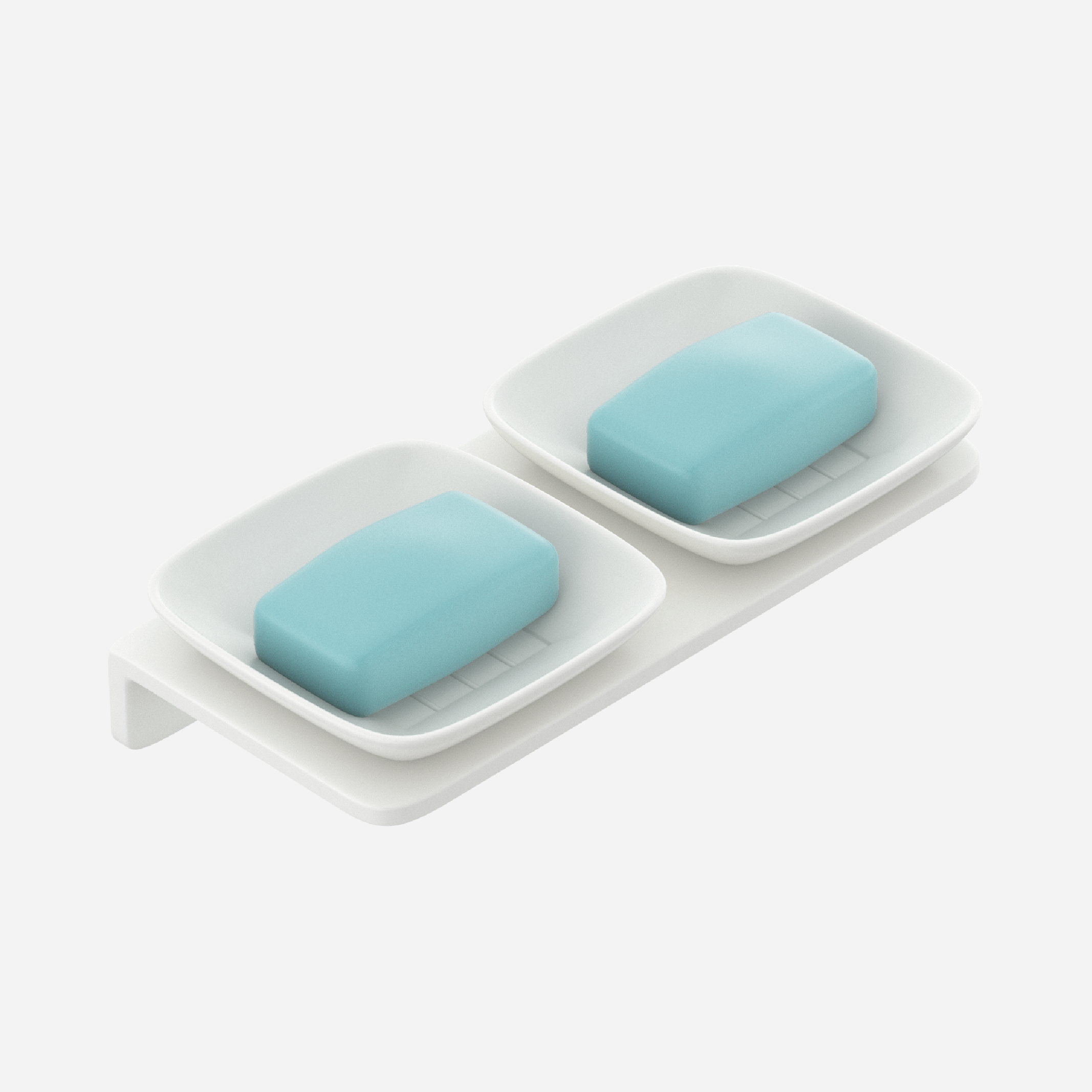 Double Small Square Soap Dish