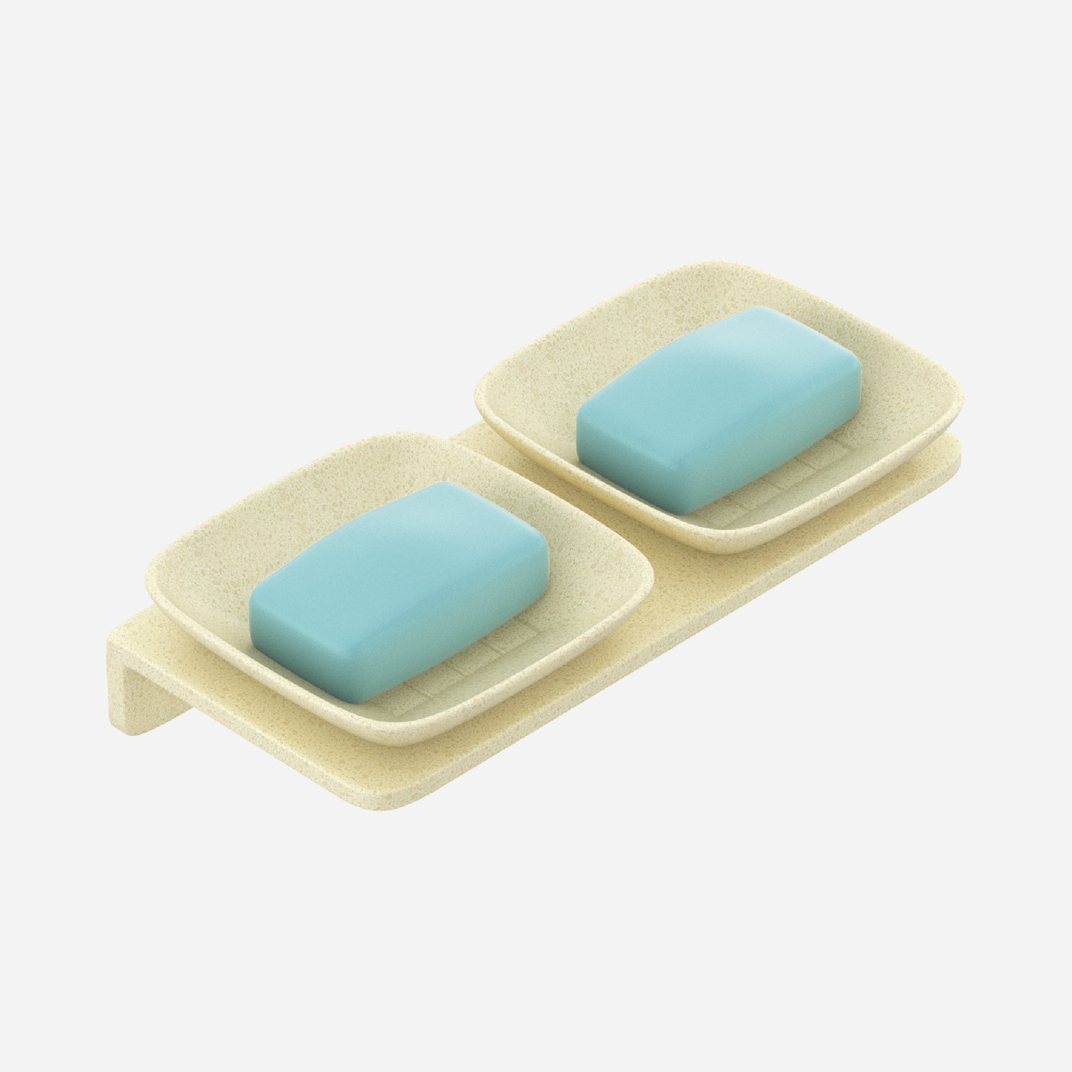 Double Small Square Soap Dish