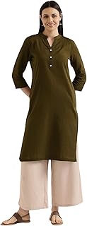 Olive Green Cotton Kurti