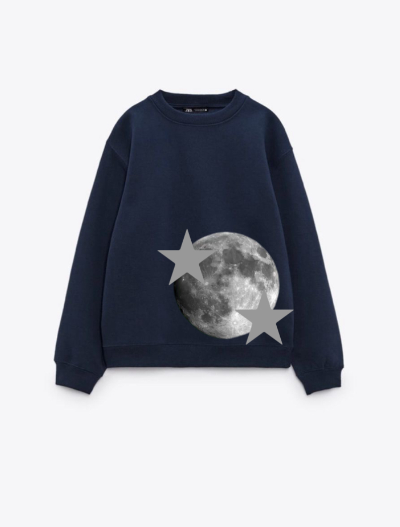 Moon and Stars Navy Sweatshirt