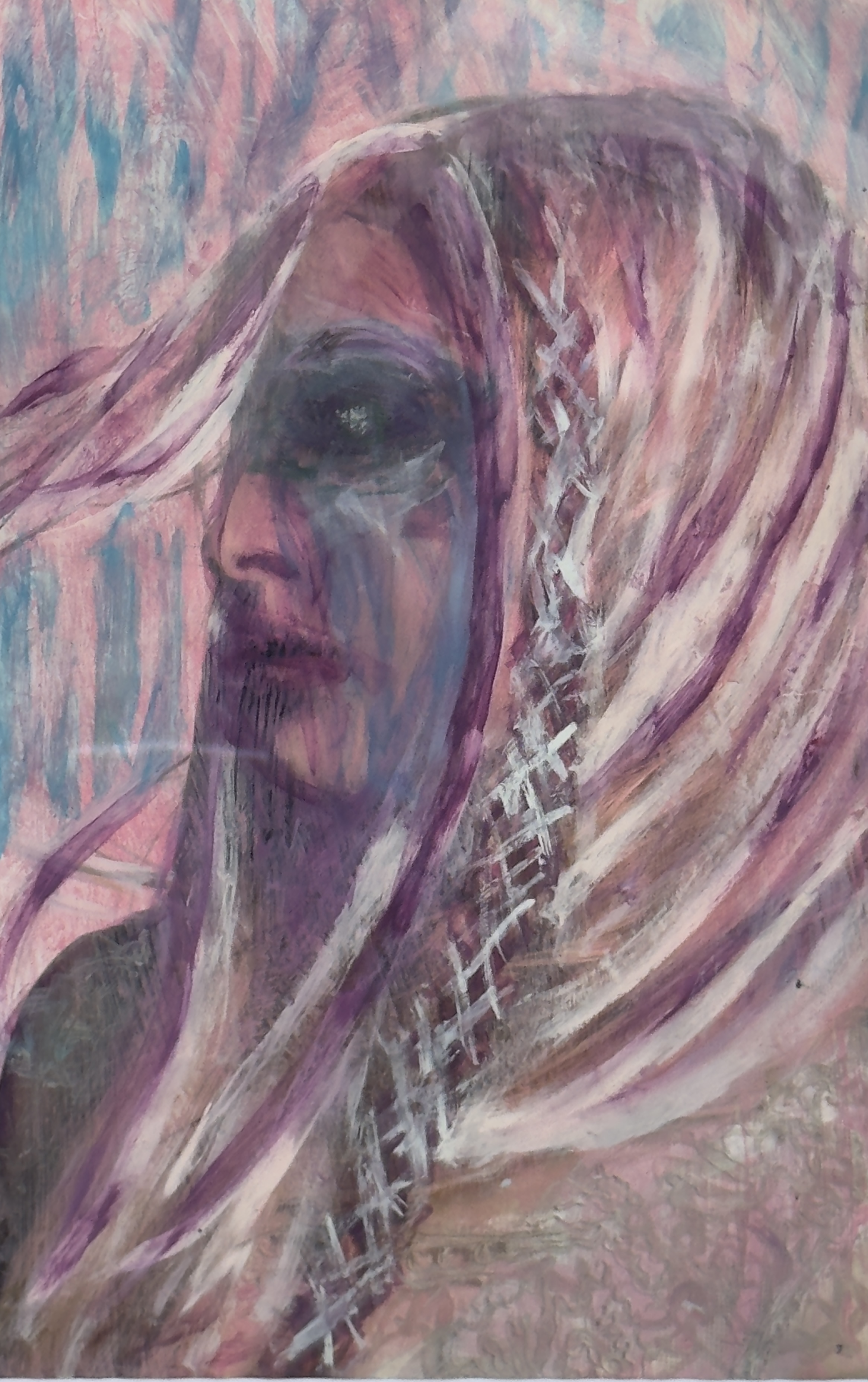 Abstract Pastel Portrait Art