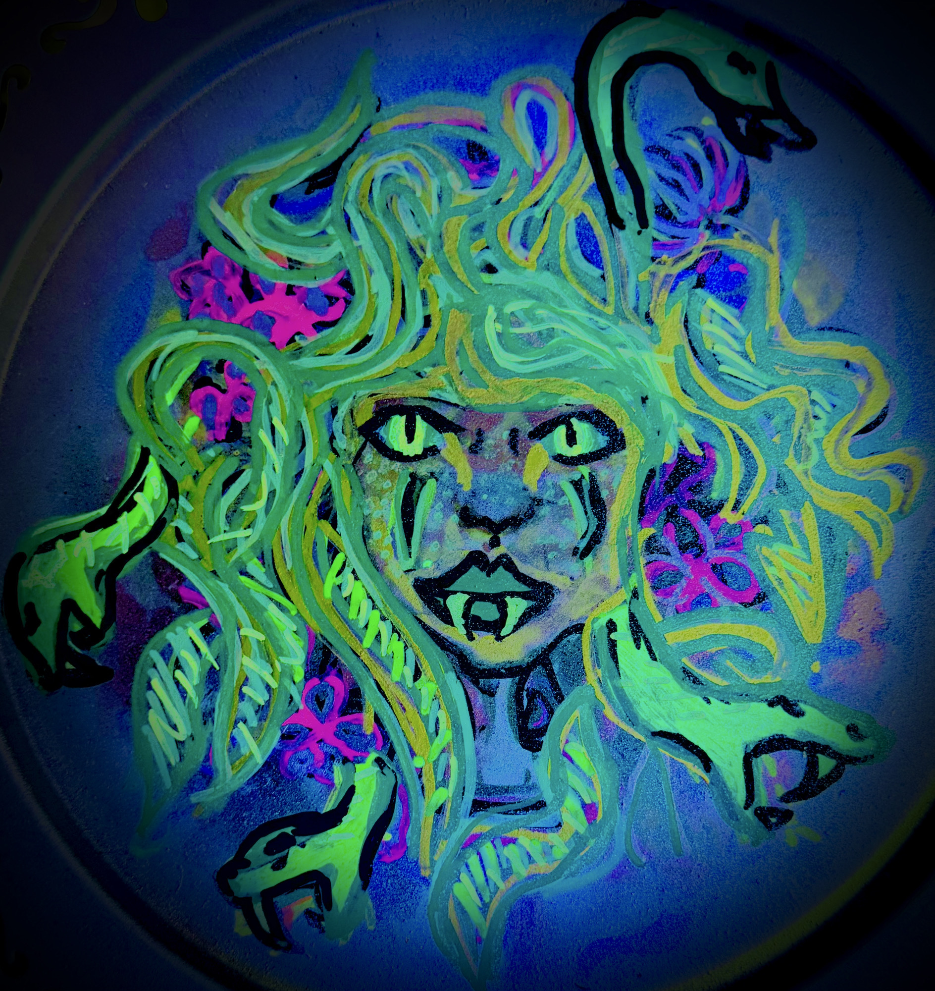 Neon Medusa Wall Art