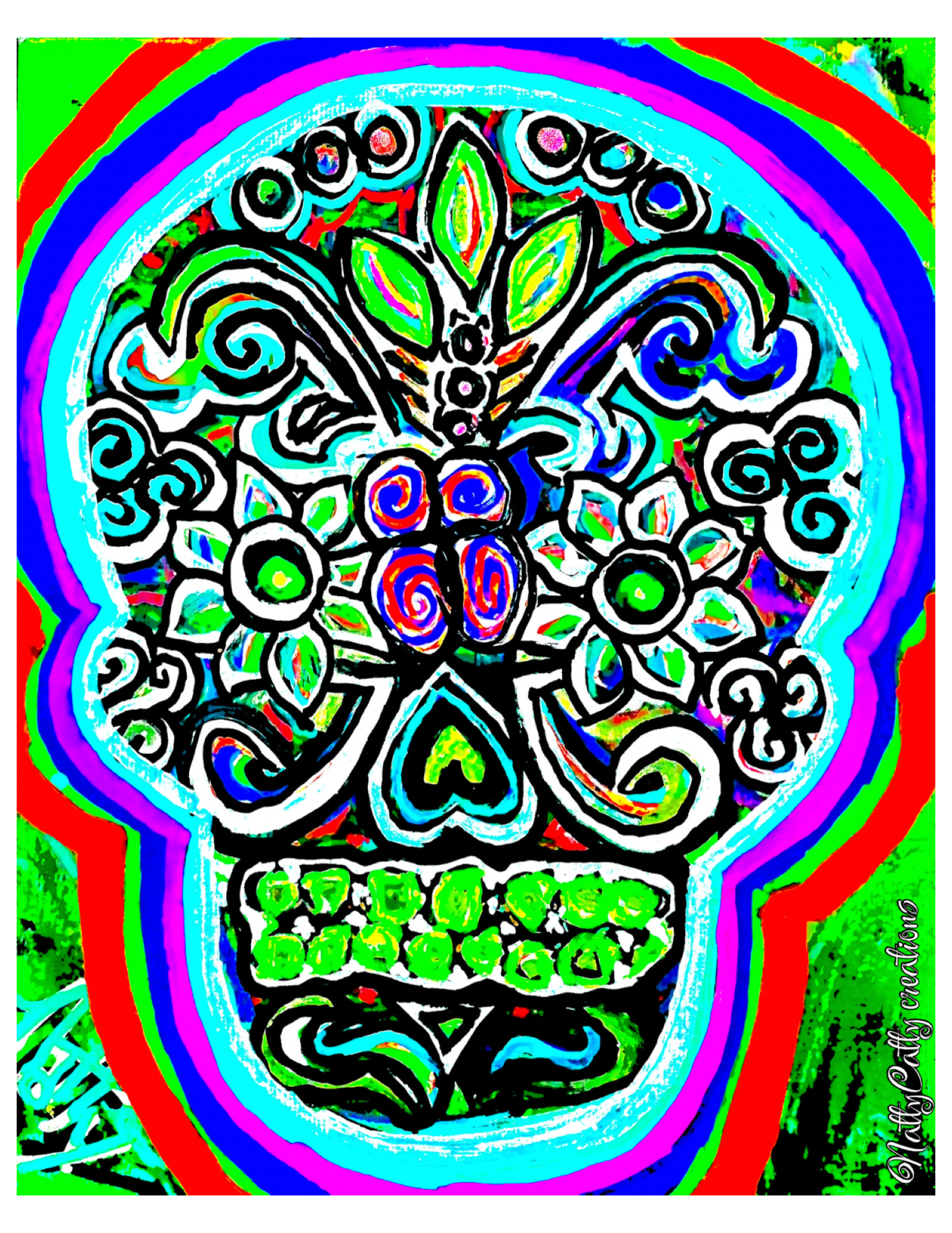 Hand-painted Sugar Skull Artwork