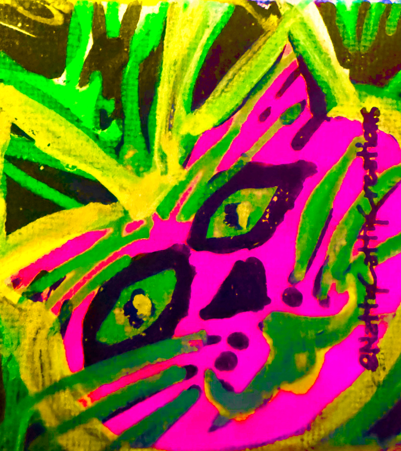 Neon Cat Art Print