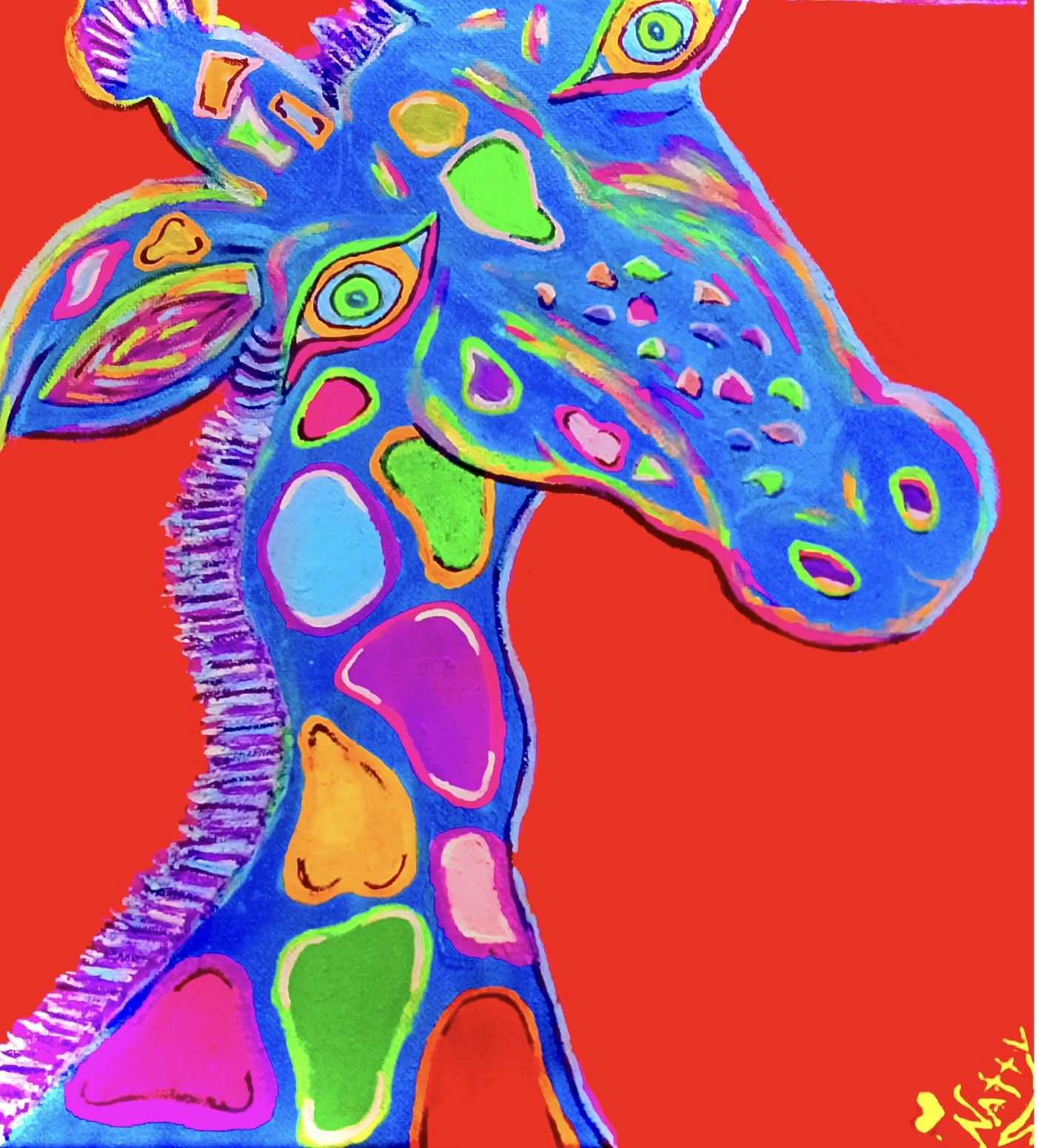 Colorful Giraffe Art Print