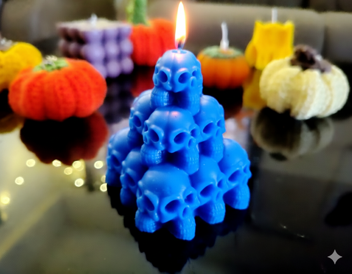 Stacked Skull Shaped Candle