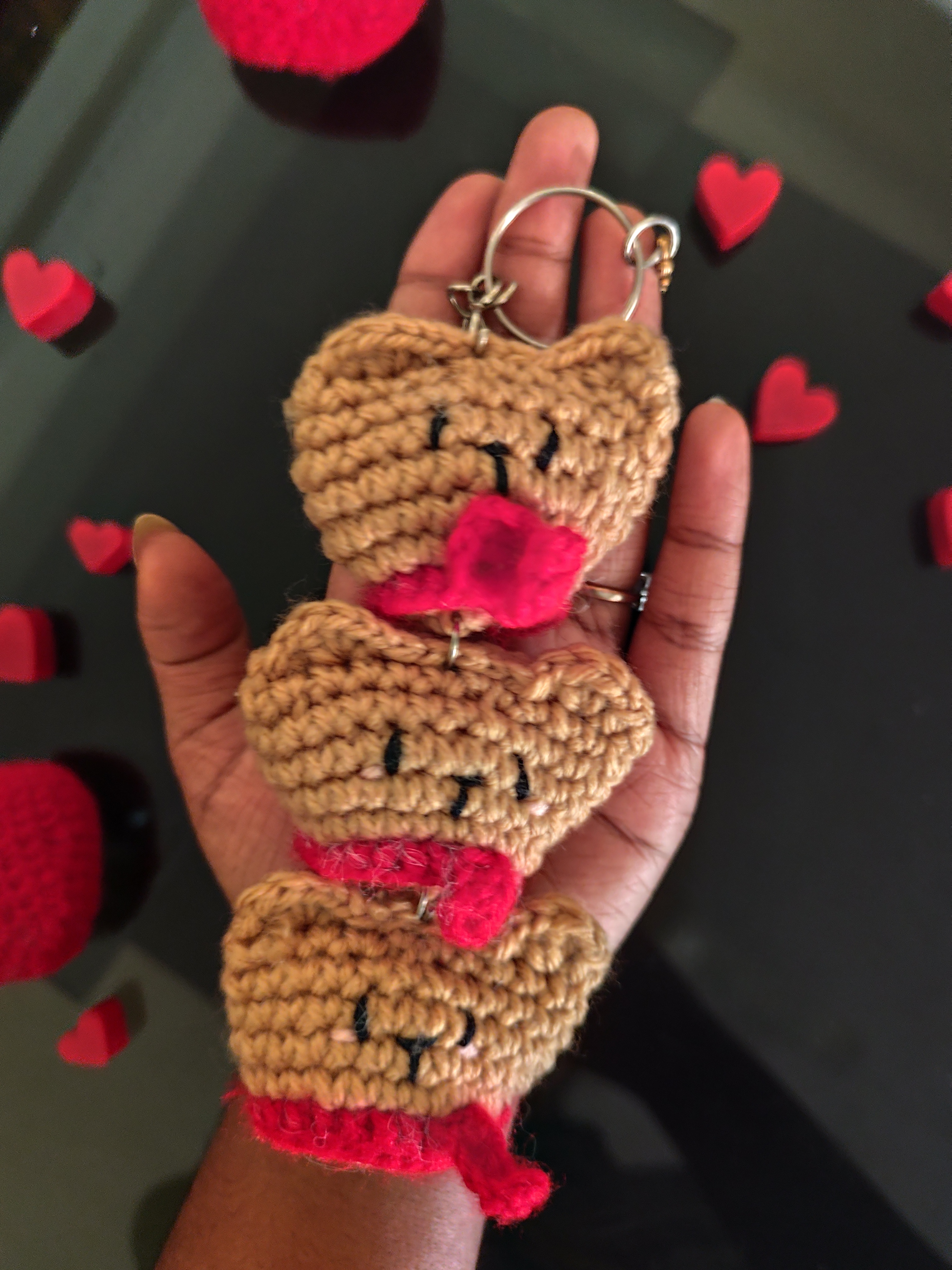 Handmade Crochet Bear Keychain