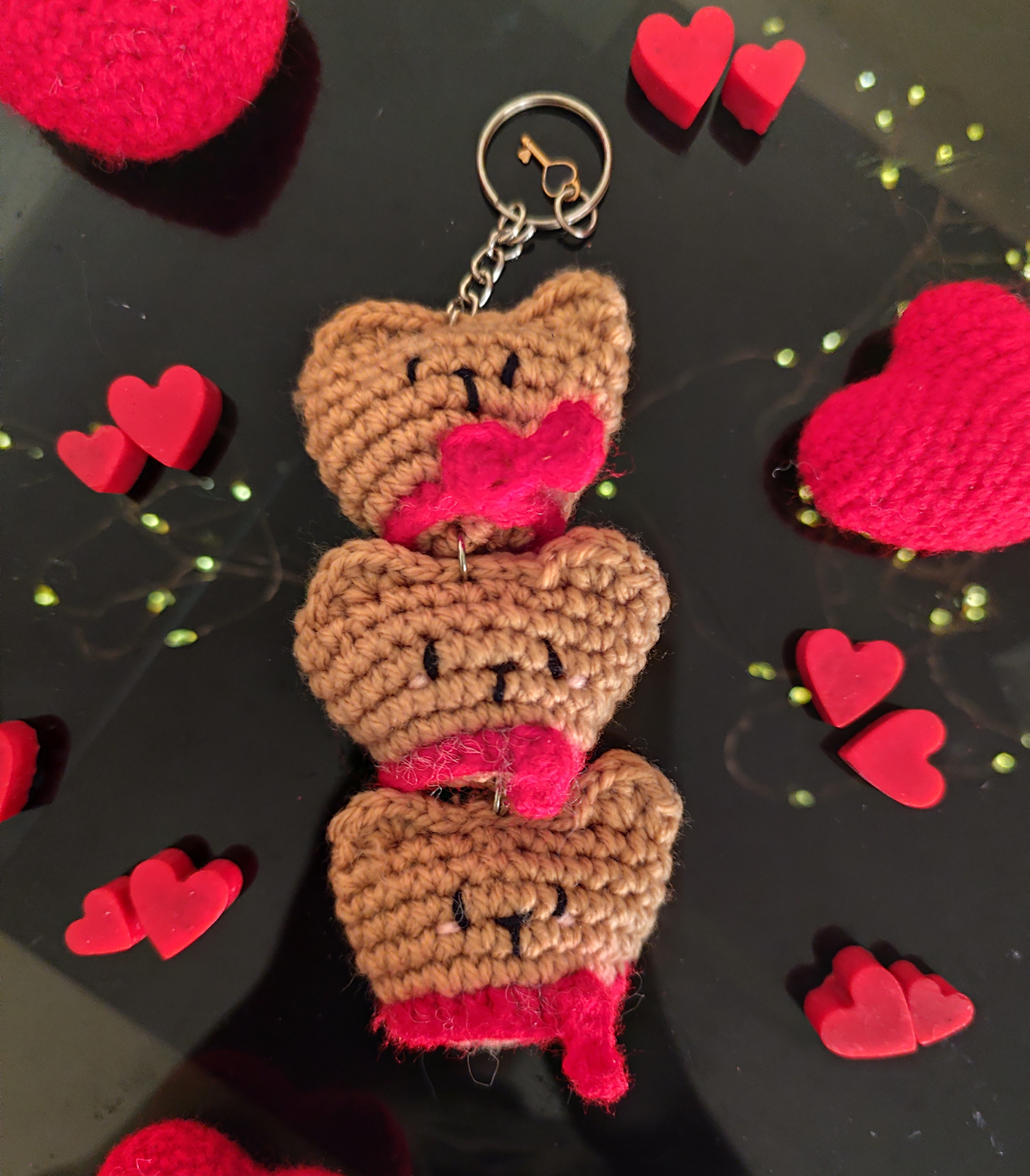 Handmade Crochet Bear Keychain