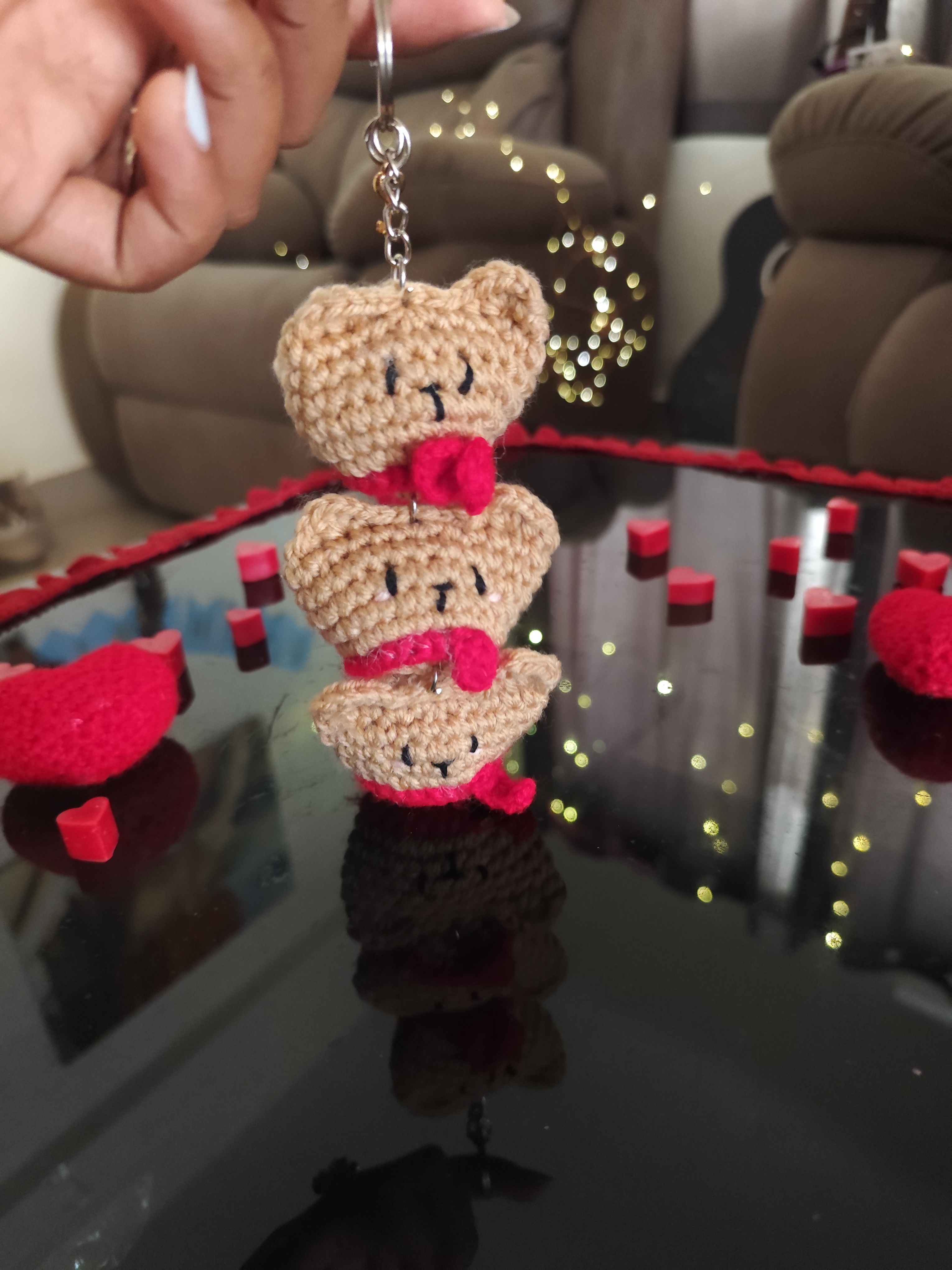 Handmade Crochet Bear Keychain