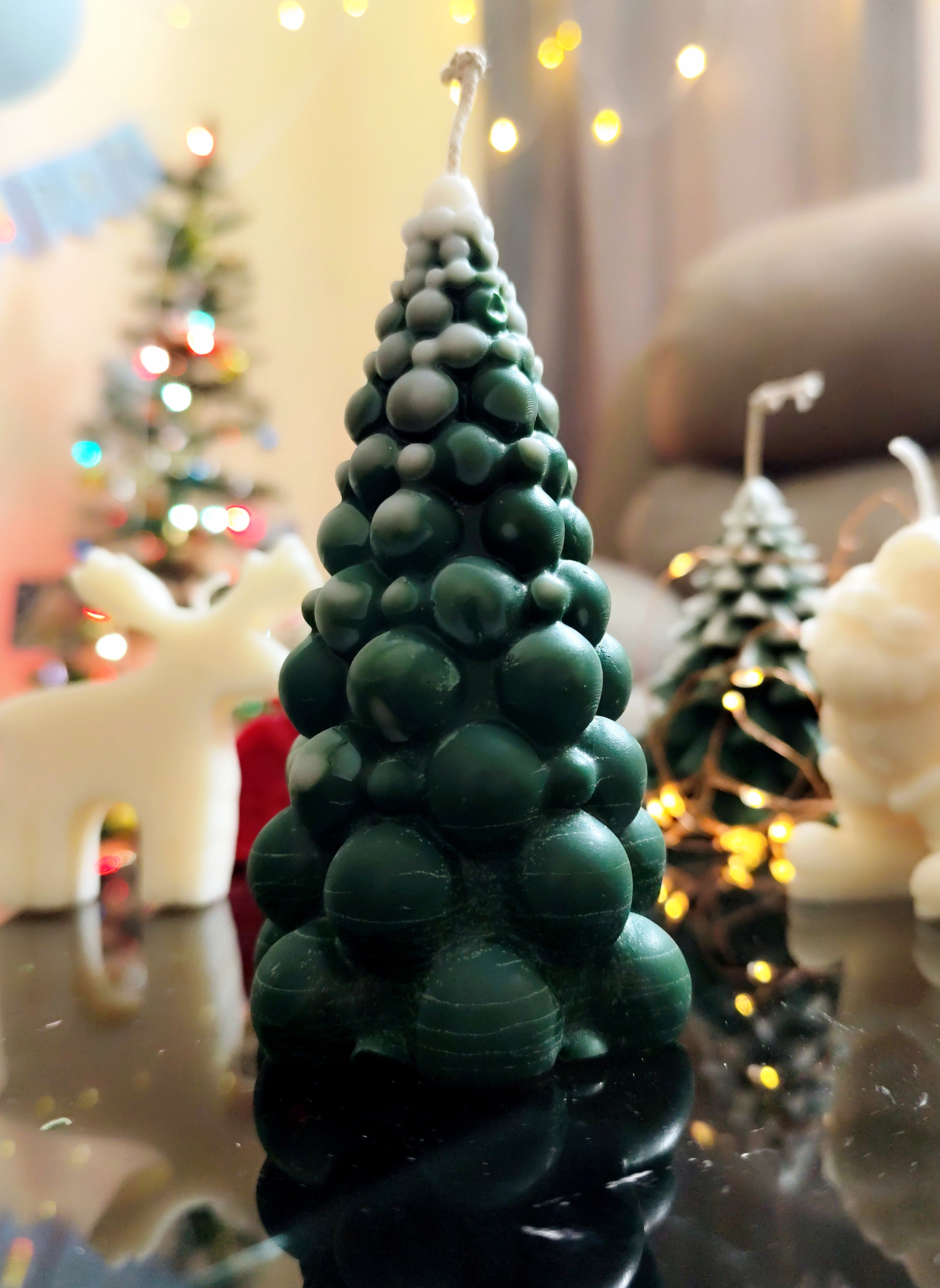 Christmas Tree Bubble Candle