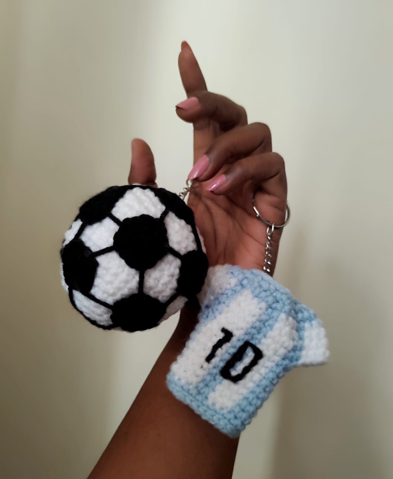 Handmade Soccer Keychain Set