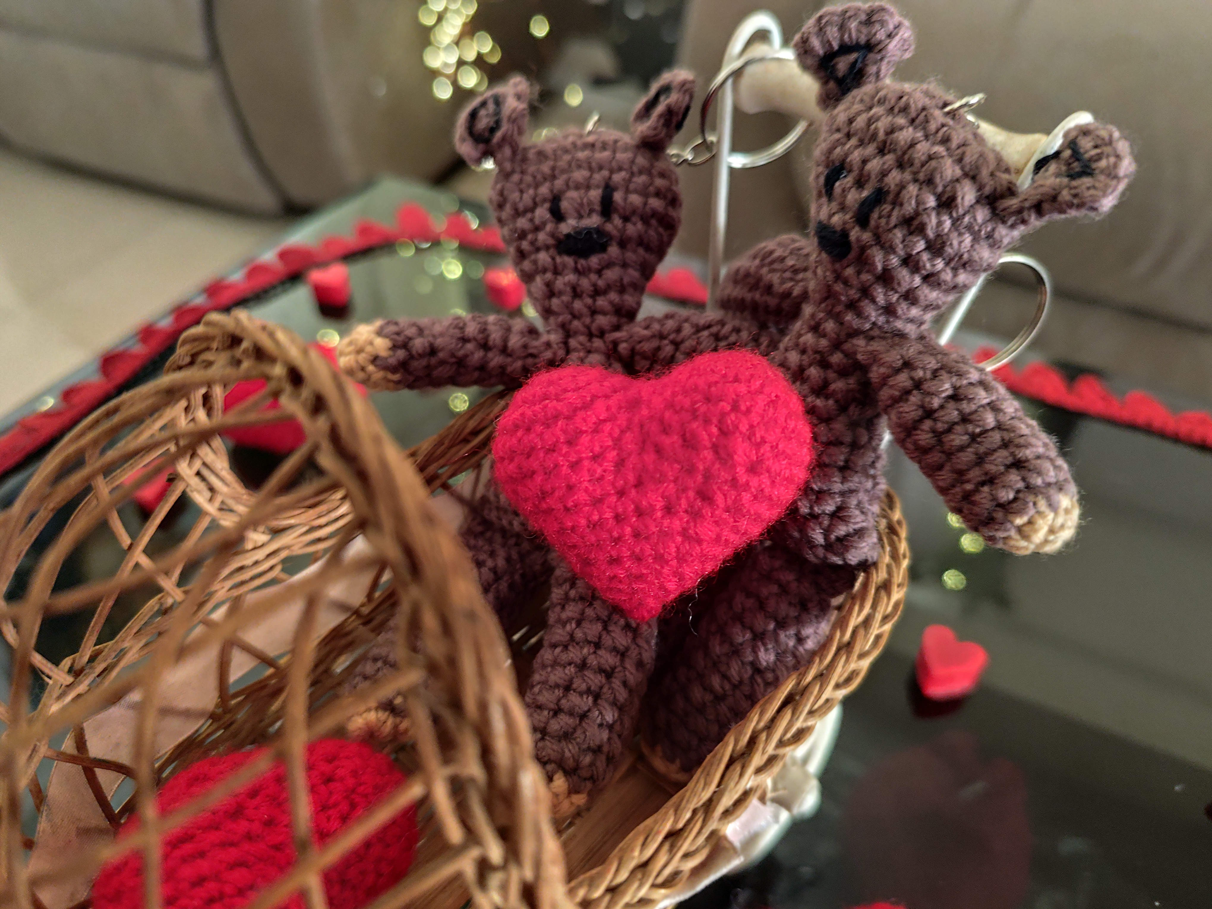Crochet Bean Bear Keychain