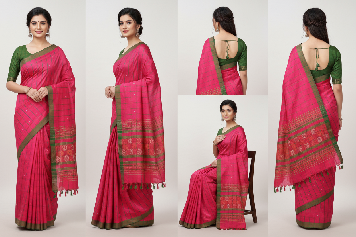 Pink Traditional Silk Saree