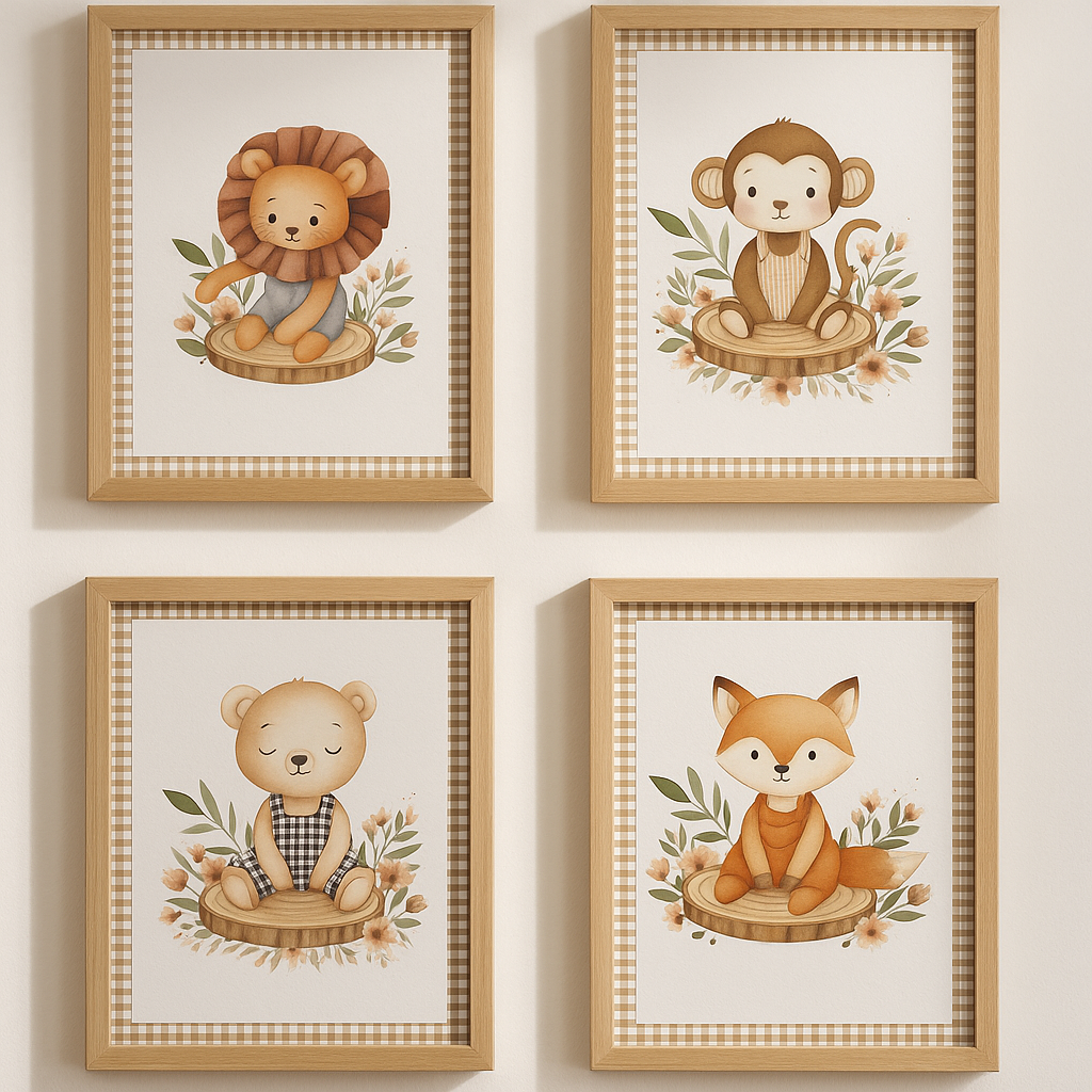 Pack 4 Láminas Infantiles en Acuarela