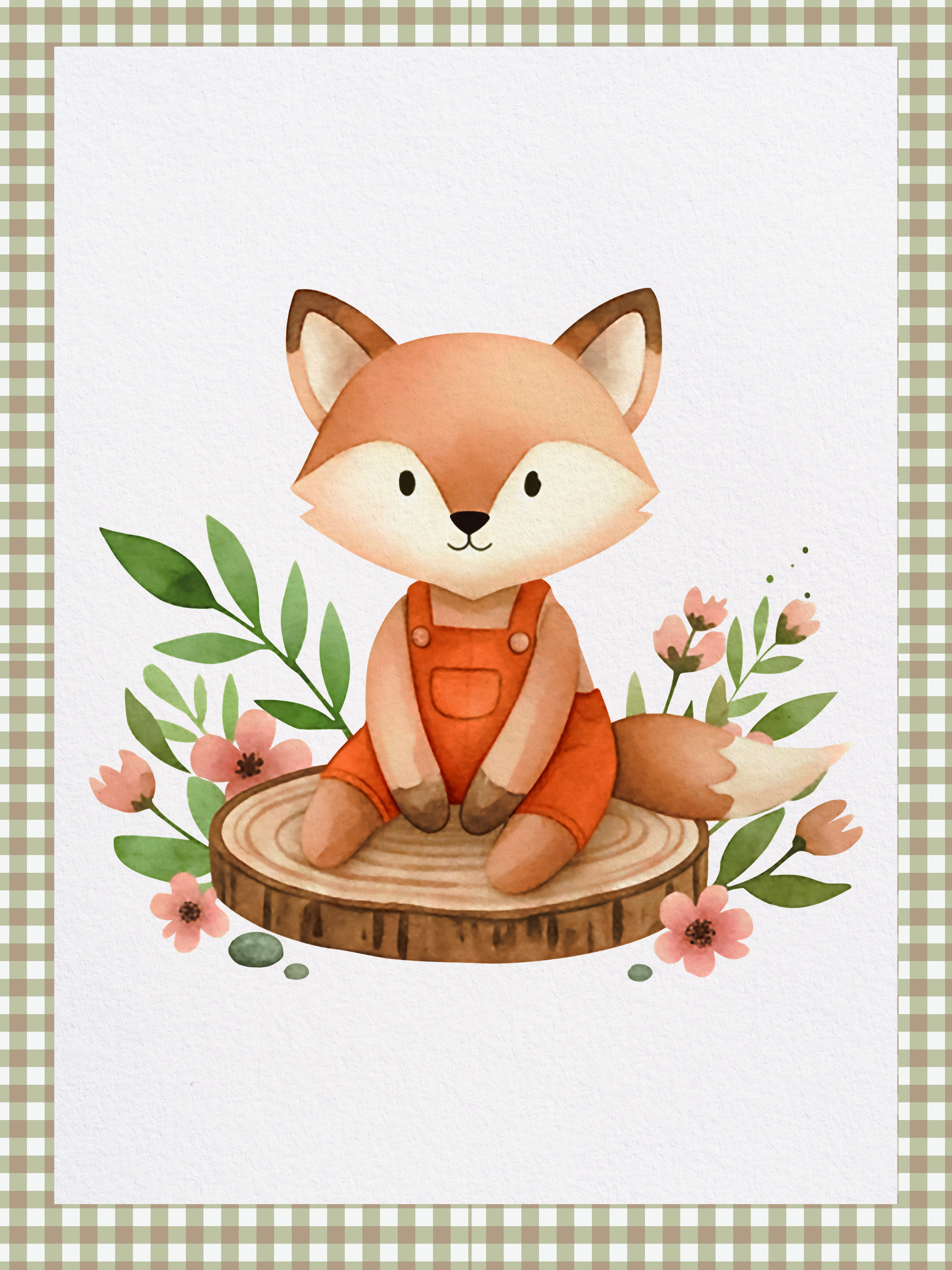 Lámina Infantil zorrito | Acuarela