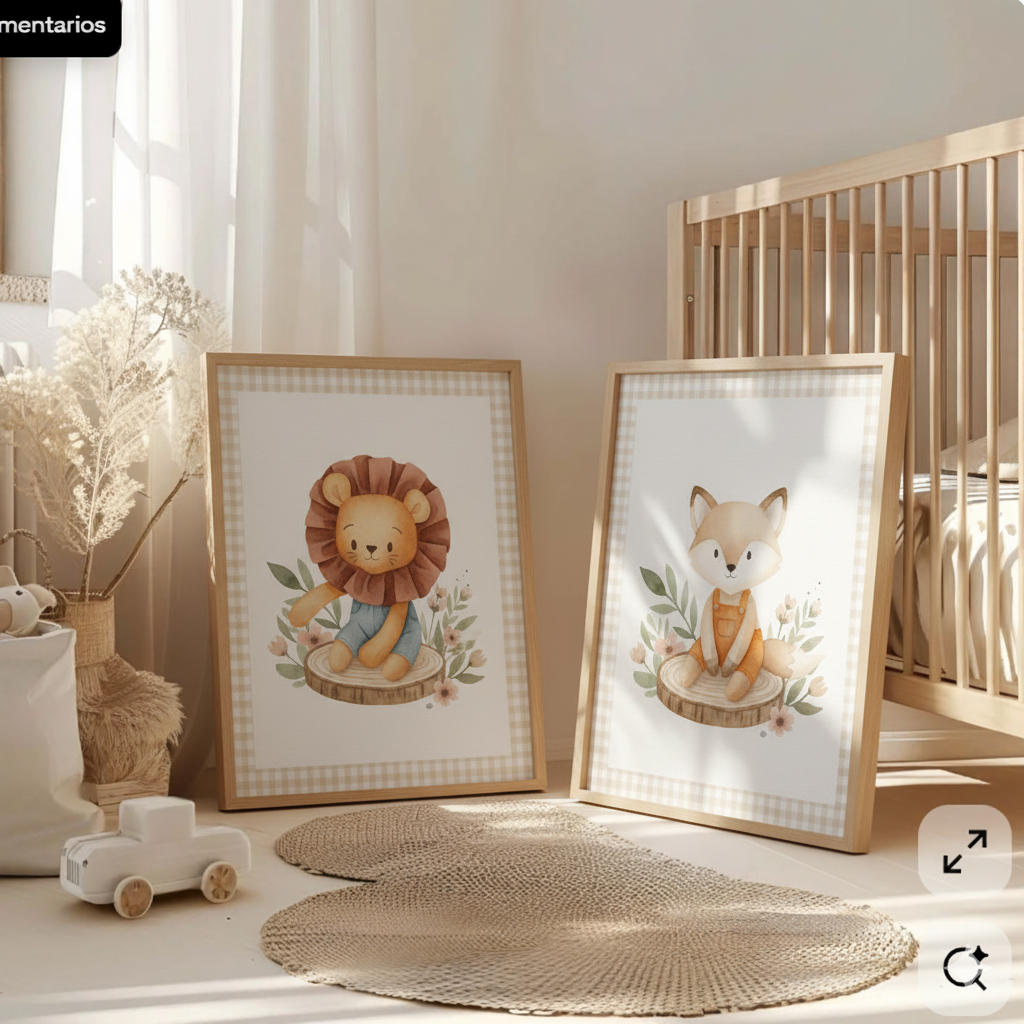 Pack 4 Láminas Infantiles en Acuarela